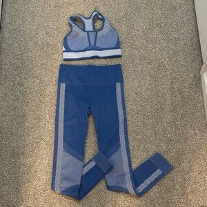 Fabletics Blue and White Activewear Set